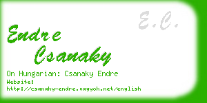 endre csanaky business card